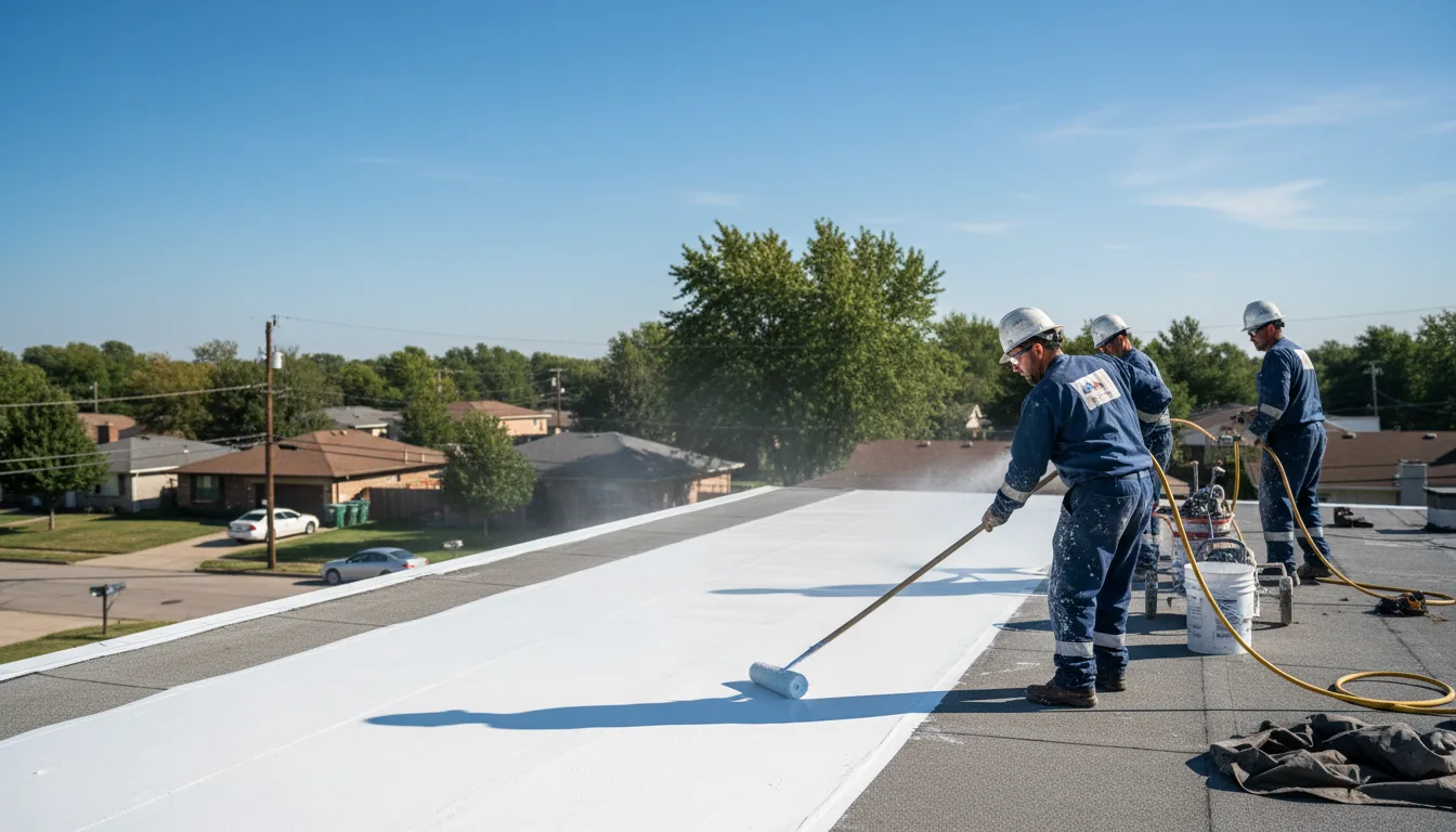 Commercial roof coating in Rimforest, CA near me